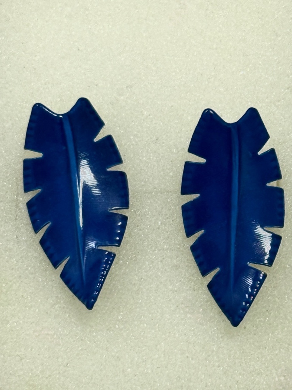 Blue Leaf Stud Earrings - Women Jewelry